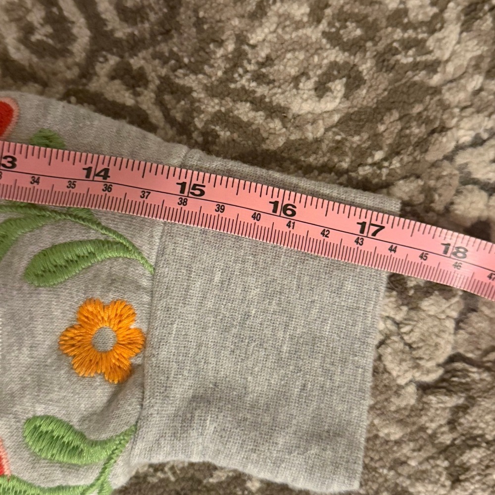 Disney Pixar Coco Skull Floral Embroidered Gray Sweatshirt Pullover SM - Picture 10 of 10